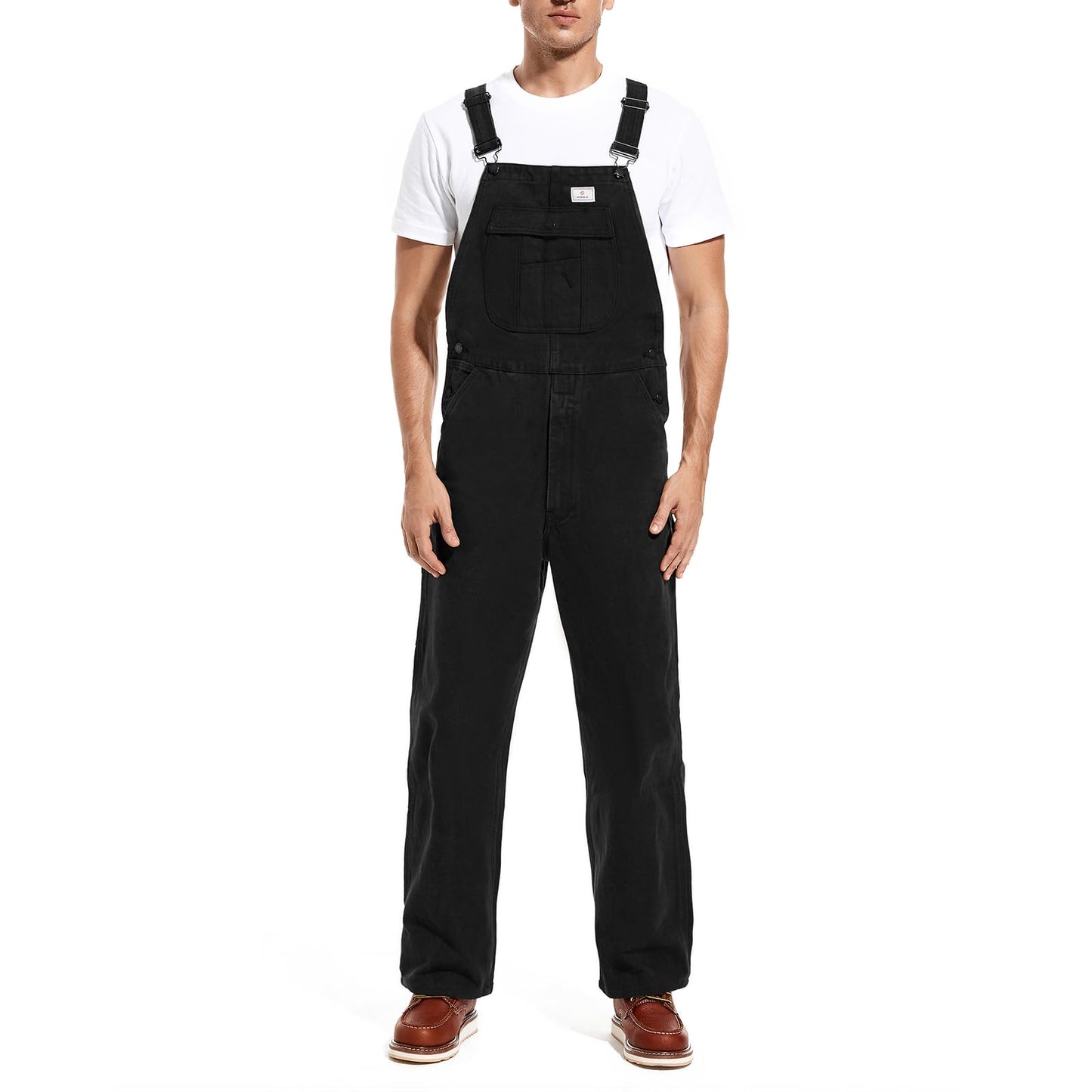 HISEA Men's Relaxed Fit Duck Bib Overall with Adjustable Straps and Convenient Tool Pockets