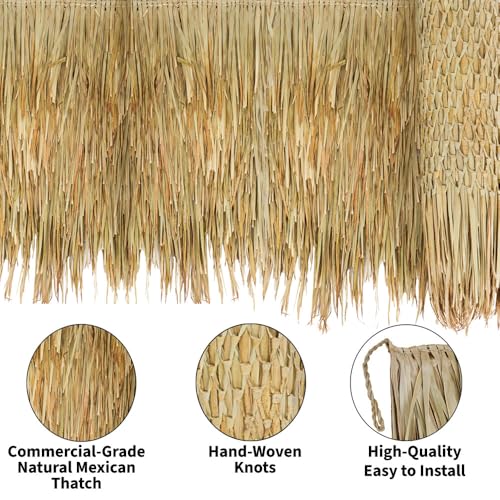 Forever Bamboo Mexican Palm Thatch Roof Runner Roll for Eco-Friendly Duck Blind Grass Tiki Hut Palapa Roofing Tiki Bars 35 in H x 8 ft L