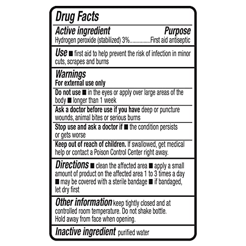 Amazon Basics Hydrogen Peroxide Topical Solution USP, First Aid Antiseptic for Cuts, Scrapes and Wound Disinfection, 32 fl oz, 1-Pack