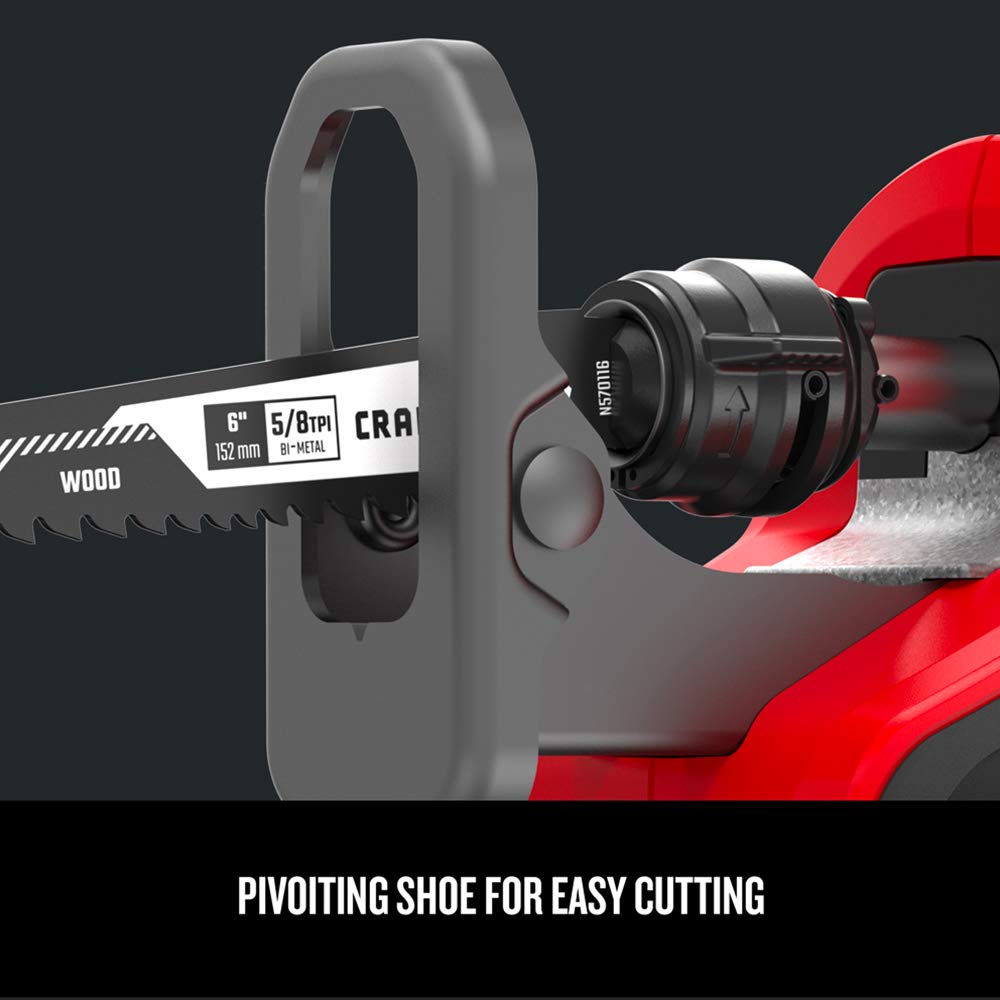 CRAFTSMAN V20 Reciprocating Saw, Cordless, 3,000 RPM, Variable Speed Trigger, Quick Easy Blade Change, Bare Tool Only (CMCS300B)