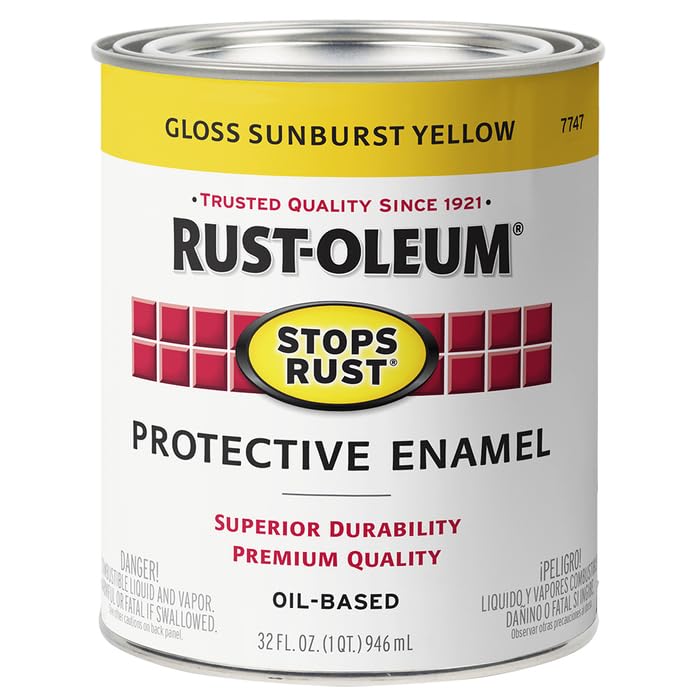 Rust-Oleum 7779502 Stops Rust Brush On Paint, Quart, Gloss Black, 32 Fl Oz (Pack of 1)