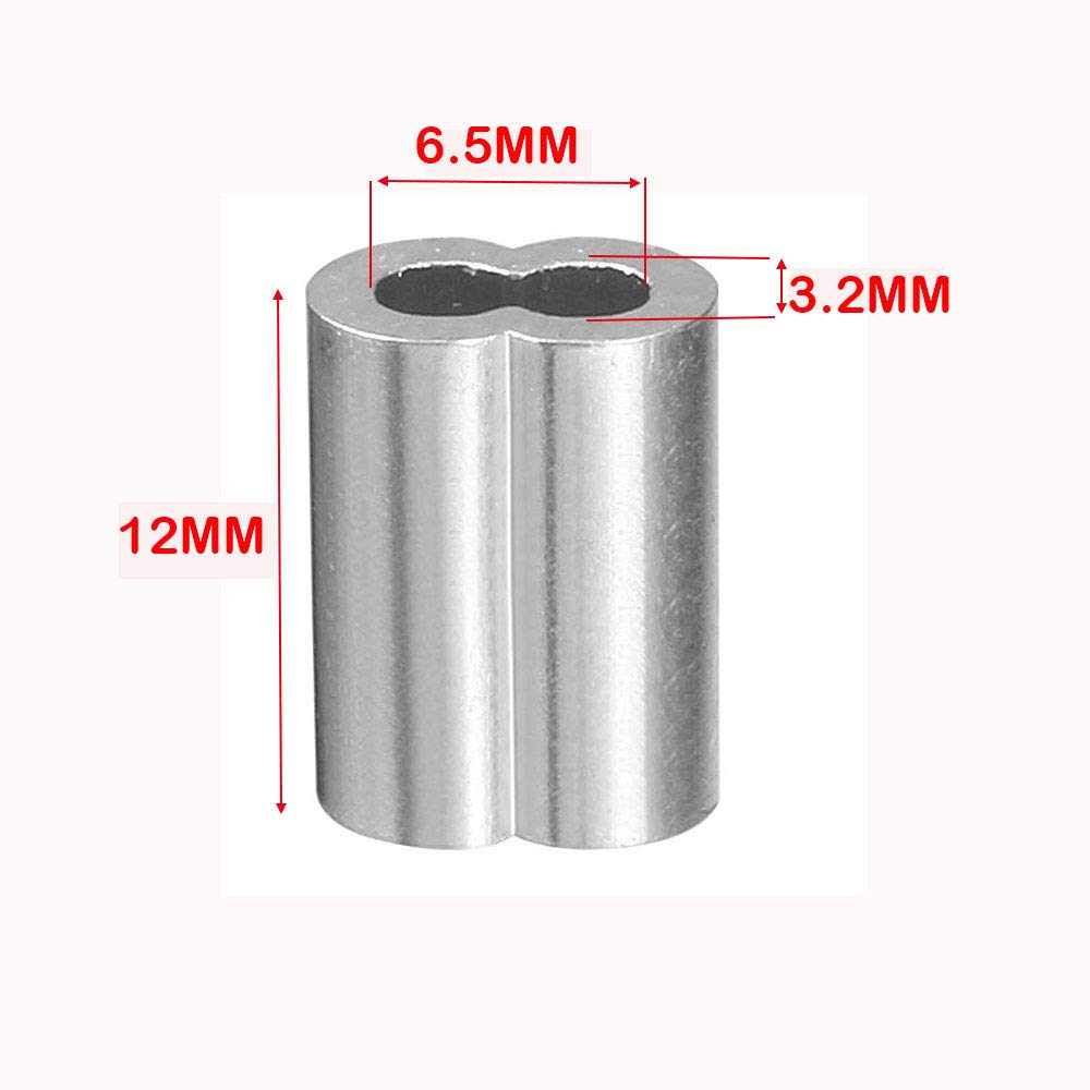 120pcs Wire Rope Aluminum Sleeve for 3/32 Diameter Wire Rope and Cable