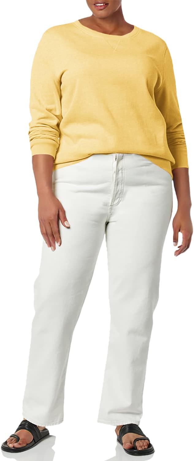 Amazon Essentials Women's Fleece Crewneck Long Sleeve Pullover Sweatshirt (Available in Plus Size)