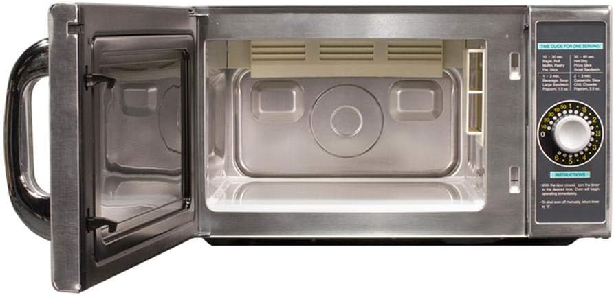 Sharp R-21LCFS Medium-Duty Commercial Microwave Oven with Dial Timer, Stainless Steel, 1000-Watts, 120-Volts