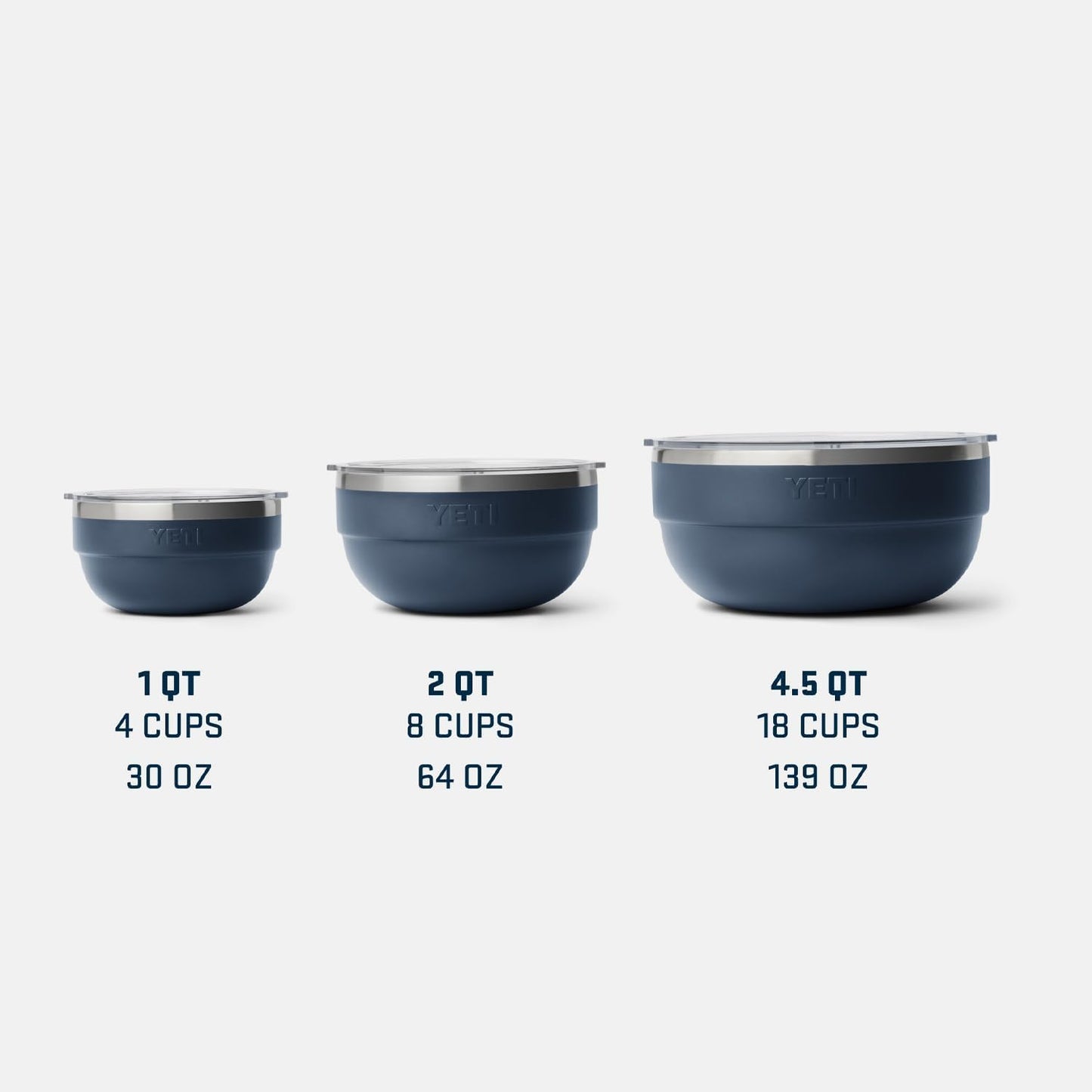 YETI Rambler Bowl, Vacuum Insulated, Stackable and Nestable Stainless Steel Bowl with Lid, 4.5 Quart, Ridgeline