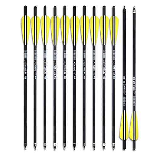 REEGOX Crossbow Bolts 16/18/20 inch Bio Crossbow Arrows with Moon Nocks and Removable Tips (Pack of 12)