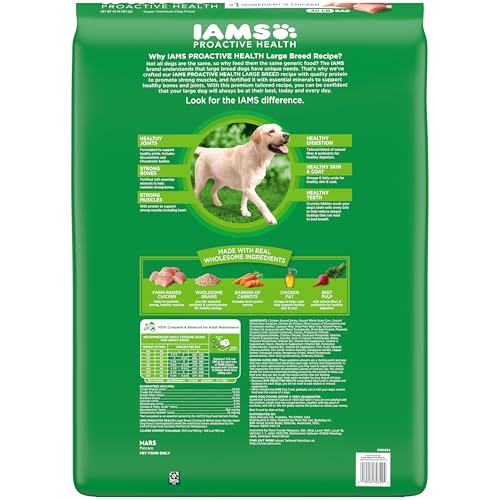 IAMS Proactive Health Large Breed Adult Dry Dog Food with Real Chicken, 30 lb. Bag
