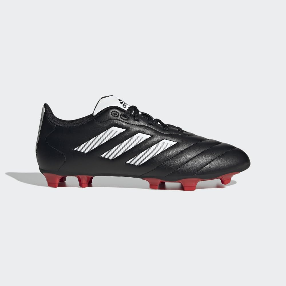 adidas Unisex Goletto Firm Ground Soccer Shoe, Core Black/White/Red, 7 US Men
