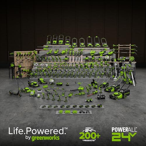 Greenworks 24V Brushless 10PC Power Tool Combo, Drill+Impact Driver+Circular Saw+Recip Saw+Jig Saw+Sander+Light+Multi-Tool+Nailer+Grinder (2) 4.0Ah+2.0Ah Batteries (24,000mAh Power Bank) USB-C Charger