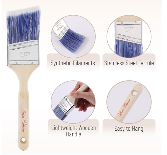 Bates Paint Roller - Paint Brush, Paint Tray, Roller Paint Brush, 11 Piece Home Painting Supplies, Foam Brush, House Painting Tray, Painting Tools, Roller and Paint Brushes, Interior Paint Brushes