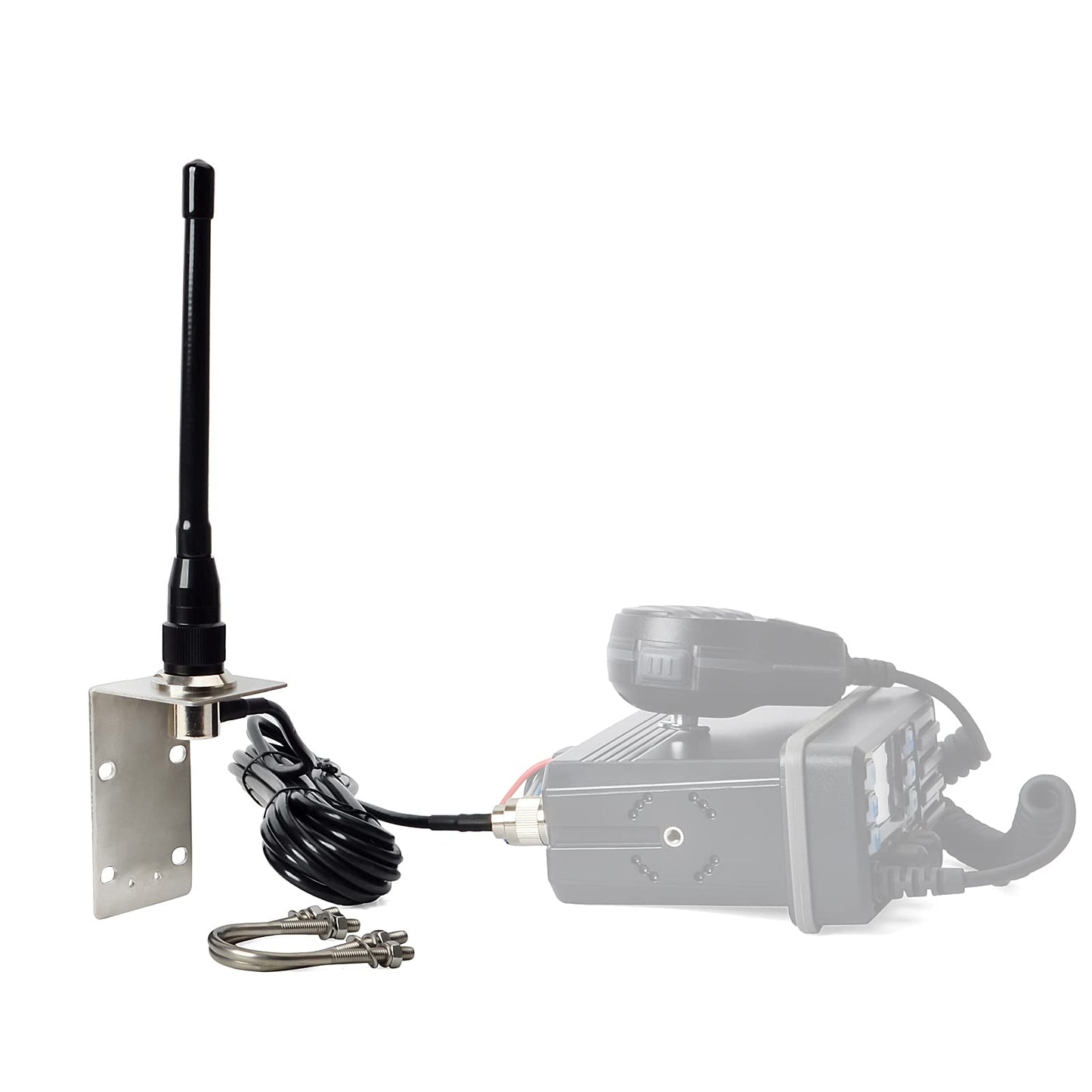 HYS VHF Marine Antenna Low-Profile 156-163MHz with 16.4ft(5m) RG58 Low Loss Premium Coaxial Cable with PL259