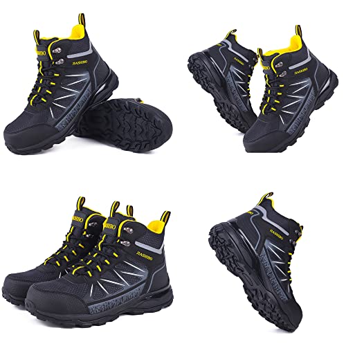 Steel Toe Work Boots for Women - Insulated Work Boots Steel Toe Sneakers Comfortable Construction Boot Lightweight Work & Safety Toe Shoes Gifts for Construction Workers for Work Construction