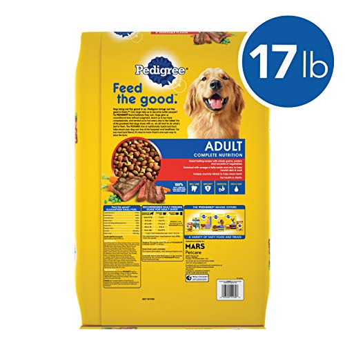 Pedigree Complete Nutrition Adult Dry Dog Food, Grilled Steak & Vegetable Flavor, 18 lb. Bag