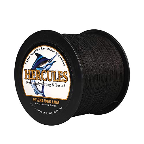 HERCULES Cost-Effective Super Cast 8 Strands Braided Fishing Line 10LB to 300LB Test for Salt-Water,109/328/547/1094 Yards(100M/300M/500M/1000M),Diam.#0.12MM-1.2MM,Hi-Grade Performance,Variety Colors