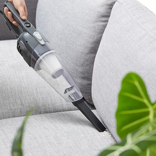 Amazon Basics 2-in-1 Corded Stick Vacuum Cleaner, Converts to Handheld, Lightweight (3.9 LBS), with Washable Filter, Crevice Tools, 0.5L Dust Cup, Self-Standing, 19.7-Ft Cord, 300W, Black