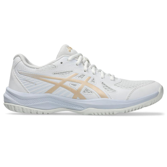 ASICS Women's Upcourt 6 Volleyball Shoes, 12, White/Champagne