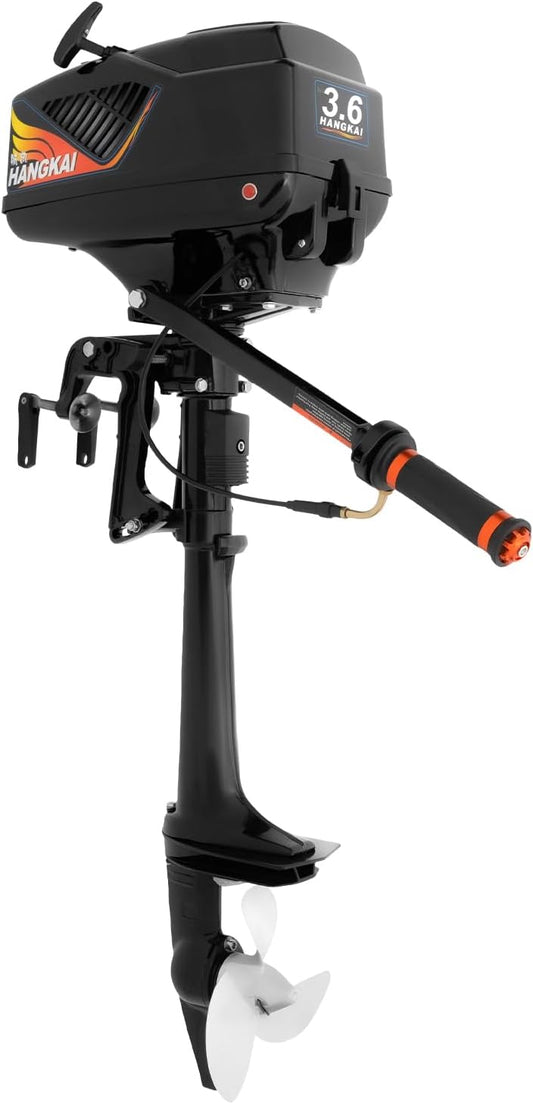 Fishing Boat Engines 3.6 HP,2-Stroke Gas Trolling Motor Water Cooling,Motor Fishing Boat Motor Water Coolingwear And Heat Resistance,Cdi Ignition Boat Engine Rubber Boats, Inflatable Boats