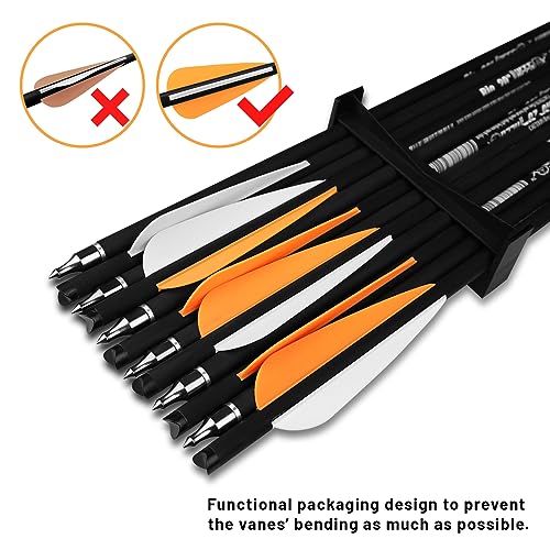 REEGOX Crossbow Bolts 16/18/20 inch Bio Crossbow Arrows with Moon Nocks and Removable Tips (Pack of 12)