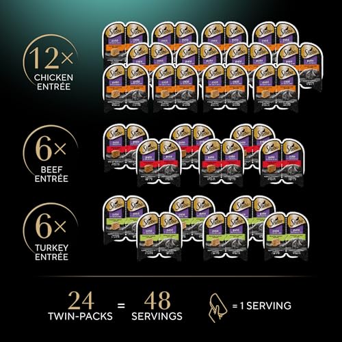 Sheba Perfect Portions Wet Cat Food Pate with Sustainable Salmon, Signature Seafood Entree, and Tender Whitefish and Tuna Entree Variety Pack, 2.6 oz. Twin Pack Trays (24 Count, 48 Servings)