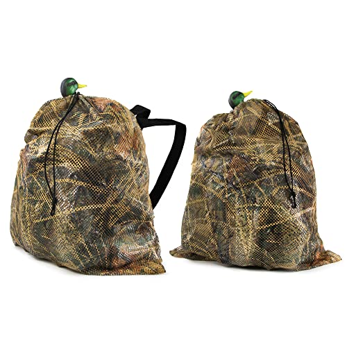 GUGULUZA Mesh Decoy Bags, Green/Camo Duck Decoy Bag for Goose/Turkey/Waterfowl/Pigeon, Light Weight Carrying Storage Backpack for Hunting