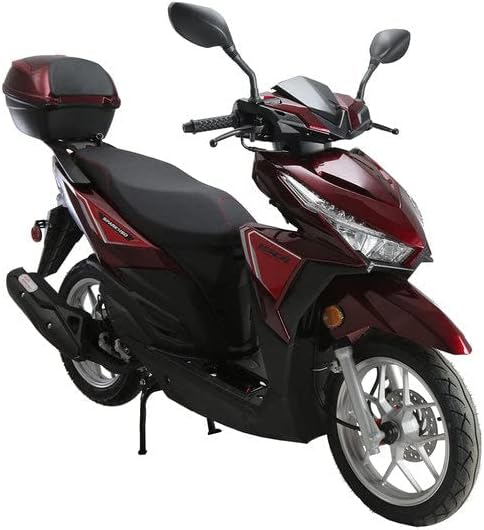 HHH 150cc Scooter Vitacci Spark150 Gas 150cc Moped 4 Stroke Street Motorcycle Strong Gas Bike with CVT Transmission GY6 Engine (Burgundy)