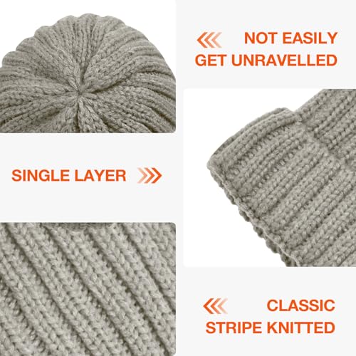Rosoz Winter Hats for Women Warm Thick Soft Stretch Cable Knit Beanie Skully Cap for Cold Weather