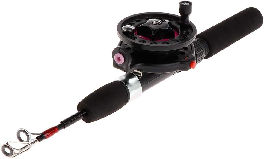 1 Set Fishing Rod with Fishing Reel Short Portable Winter Outdoor Ice Fishing Rods and Reels Combo Freshwater