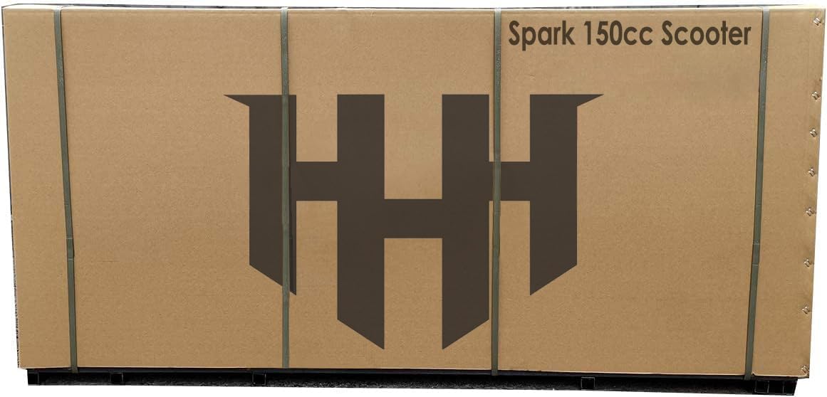 HHH Upgraded 150cc Scooter Vitacci Spark150 Fully Automatic Street Scooter with Gy6 Engine 150cc Motorcycle Moped Gas Street Bike for Adult and Youth (Black)