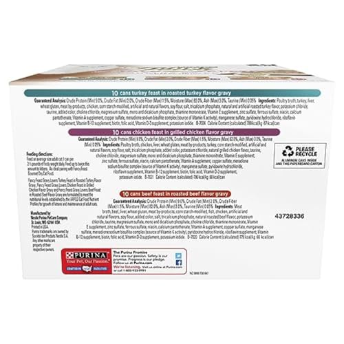 Purina Fancy Feast Gravy Lovers Poultry and Beef Grilled Gourmet Wet Cat Food Variety Pack - (Pack of 24) 3 oz. Cans
