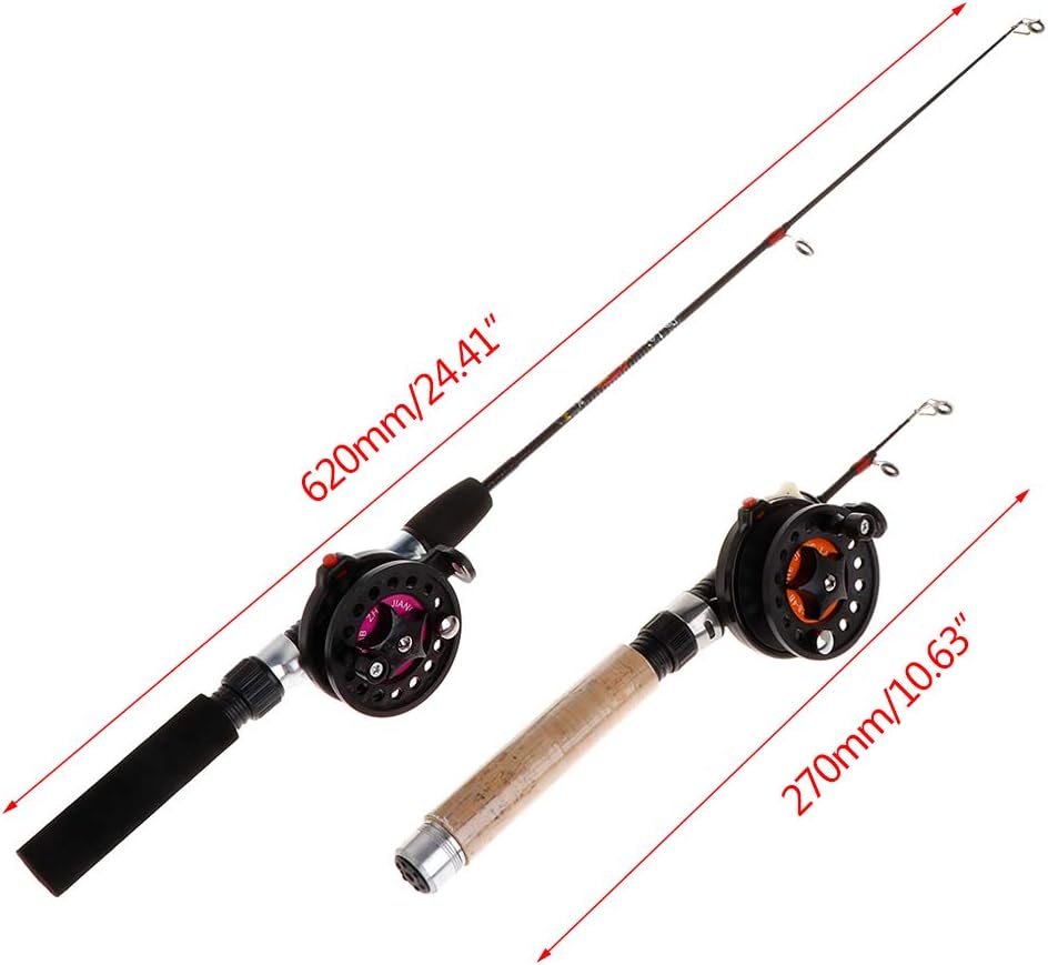 1 Set Fishing Rod with Fishing Reel Short Portable Winter Outdoor Ice Fishing Rods and Reels Combo Freshwater