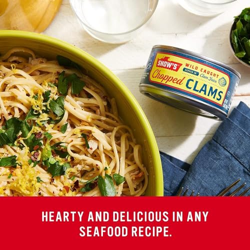 Snow's Ocean Chopped Clams Canned, 51 oz Can - 7g Protein per Serving - Gluten Free, No MSG, 99% Fat Free - Great for Pasta & Seafood Recipes