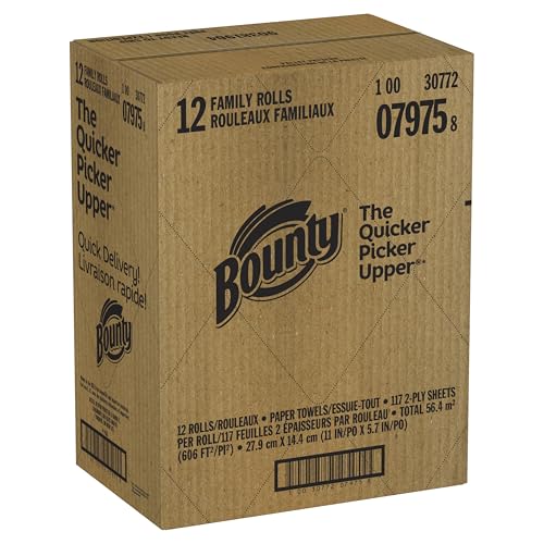 Bounty Paper Towels Quick Size, White, 16 Family Rolls = 40 Regular Rolls (Packaging May Vary)