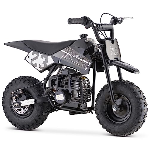 Mini Kid Dirt Bike, 49 CC 2-Stroke Gas Bike with Off-Rode Tire, Suspensions, Disc Brakes, Max Load 160Lbs, Up to 20Mph, EPA Approved