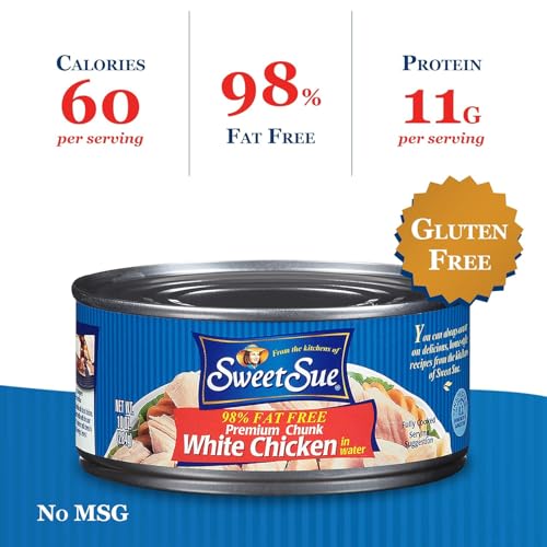 Sweet Sue Chunk White Chicken in Water, 5 oz Can (Pack of 24) - 11g Protein per Serving - Gluten Free, Keto Friendly - Great for Snack, Lunch or Dinner Recipes