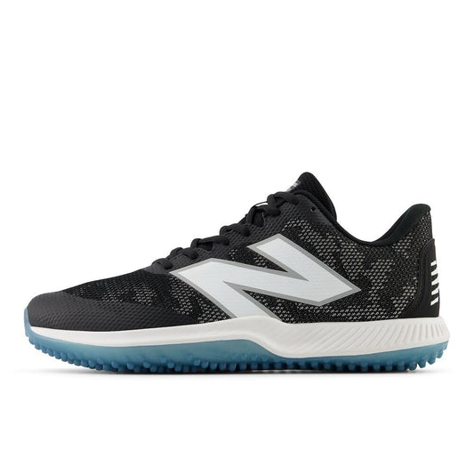 New Balance Unisex FuelCell 4040v7 Turf-Trainer Baseball Shoe, Black/Optic White, 5.5 US Men