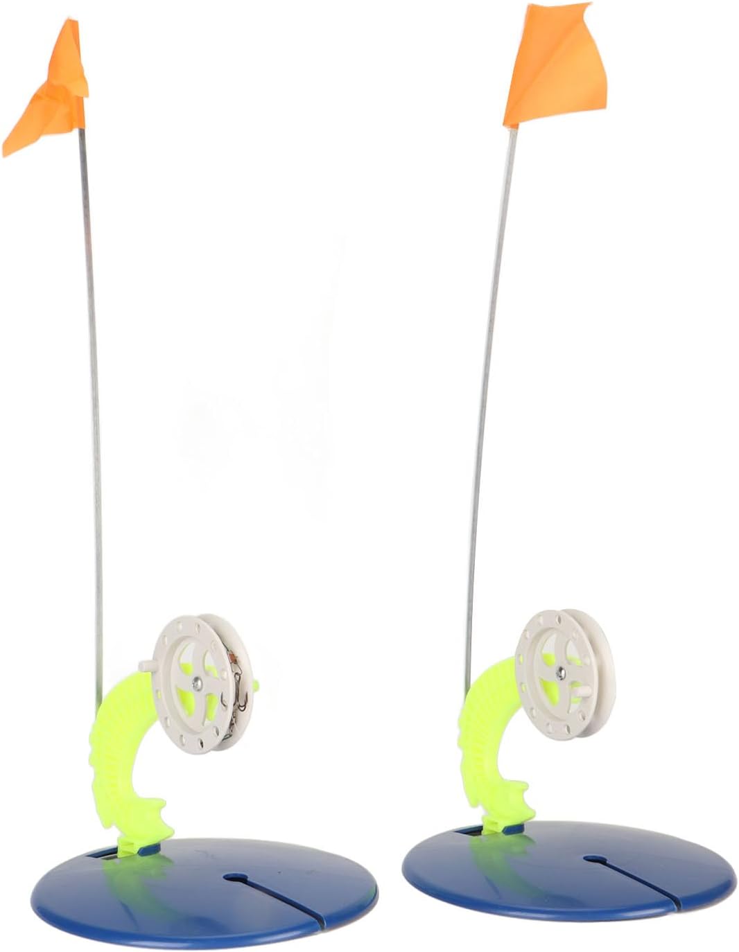 RiToEasySports 6 Set Ice Fishing Tip Ups with Storage Bag - Tip Up Flag Indicators for Winter Fishing