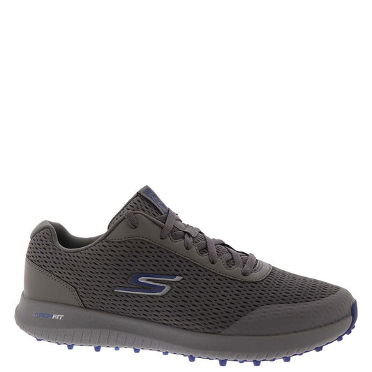 Skechers Men's Elite 5 Range Relaxed Fit Waterproof Spikeless Golf Shoe Sneaker, Charcoal/Navy, 12