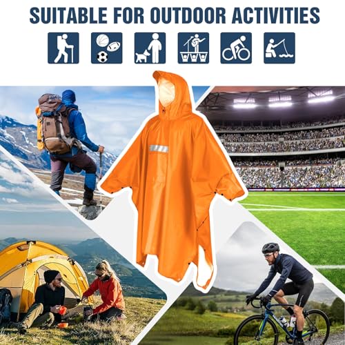 ANYOO Hooded Rain Poncho for Adults Waterproof Lightweight Rain Coat for Men Women Reusable Rain Jacket for Emergency Outdoor