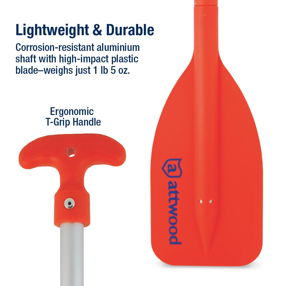 Attwood 11826-1 Emergency 24-inch to 54-inch Telescoping Paddle for Boating, Orange