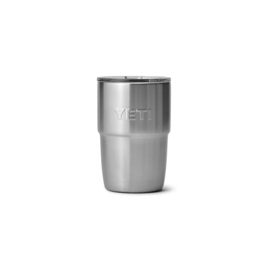 YETI Rambler 8 oz Insulated Coffee Mug with Lid - Stackable Double-Wall Vacuum Insulated Coffee Cup - DuraSip Ceramic Lining - Barista-Friendly Design - Stainless Steel - Dishwasher Safe, Stainless