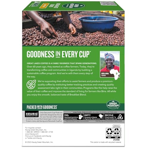 Green Mountain Coffee Roasters Breakfast Blend Single-Serve Keurig K-Cup Pods, Light Roast Coffee, 96 Count