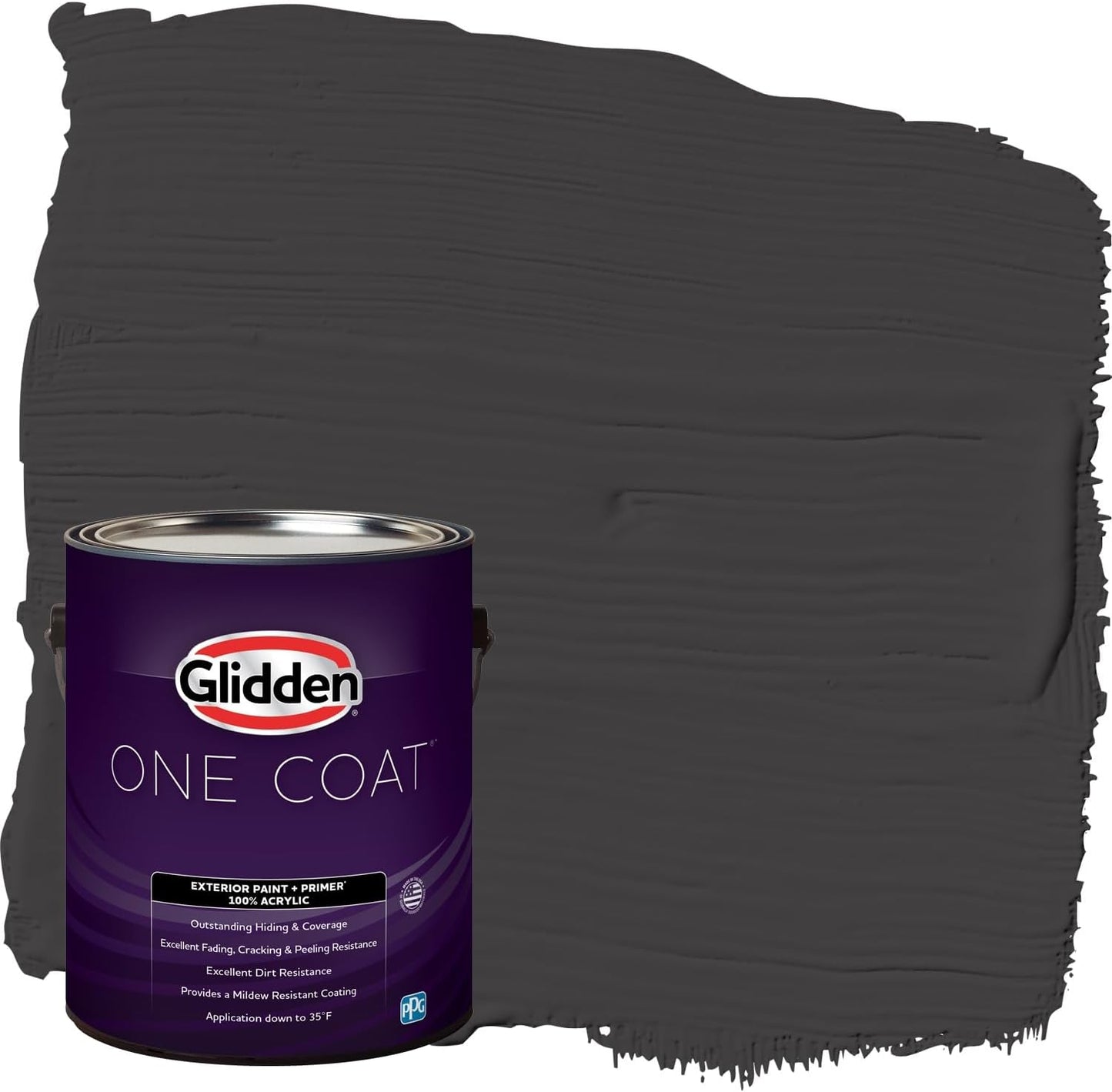 Glidden Exterior Paint + Primer: Black/Black Magic, One Coat, Satin, 1-Gallon