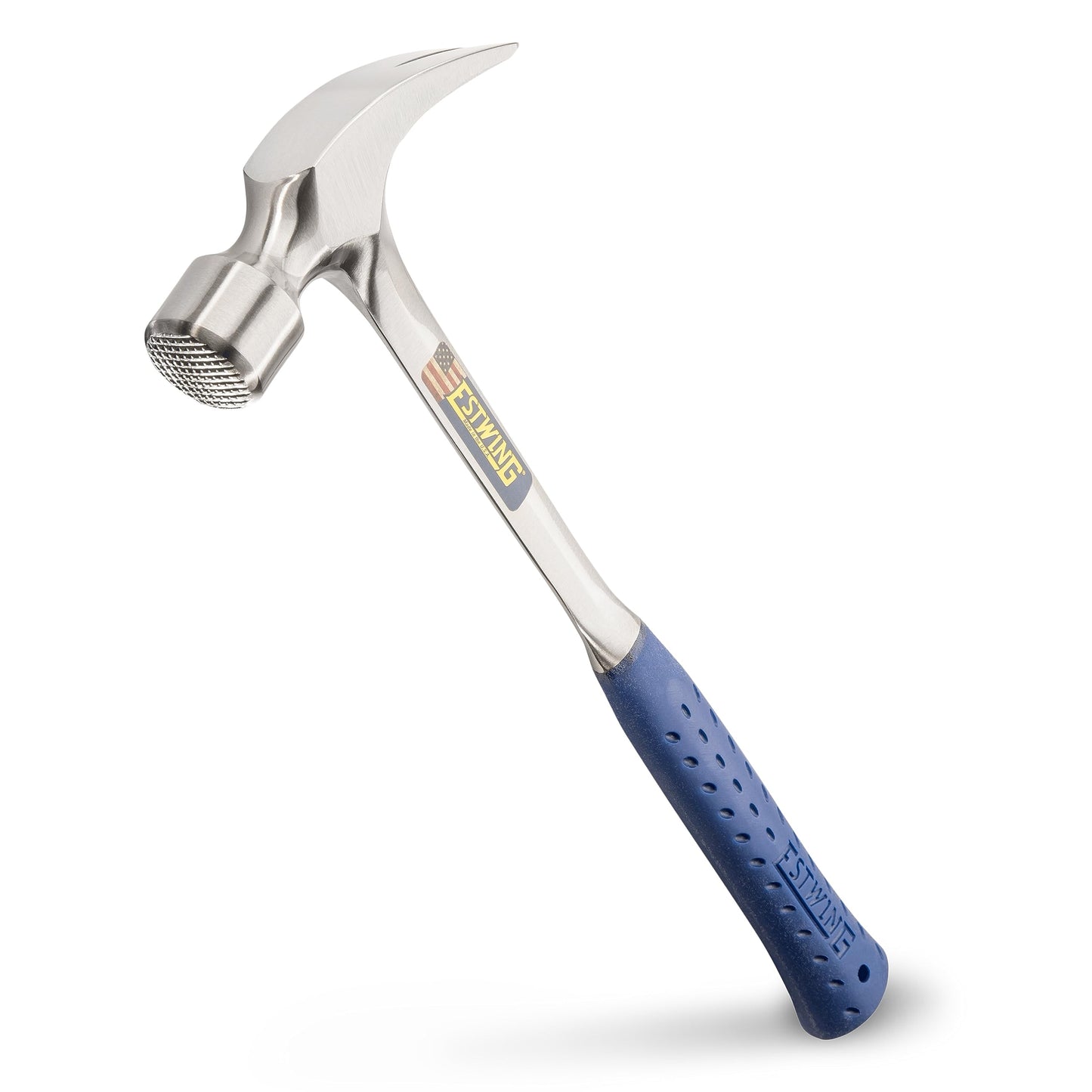 ESTWING Framing Hammer - 22 oz Long Handle Straight Rip Claw with Milled Face & Shock Reduction Grip - E3-22SM