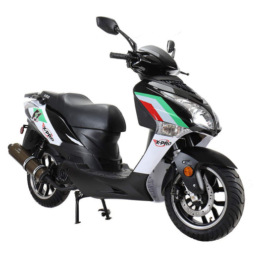X-PRO 150cc Moped Street Gas Moped 150cc Adult Bike with 13" Aluminum Wheels! (Black)