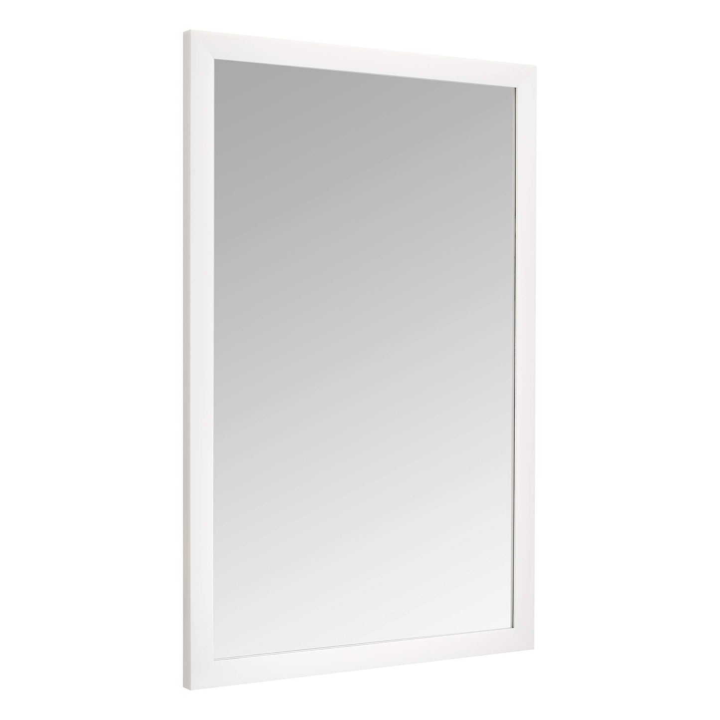 Amazon Basics Rectangular Wall Mount Mirror for Bedroom, Living Room, Entryway, 24" x 36", Standard Trim, White, Hangs Horizontally or Vertically