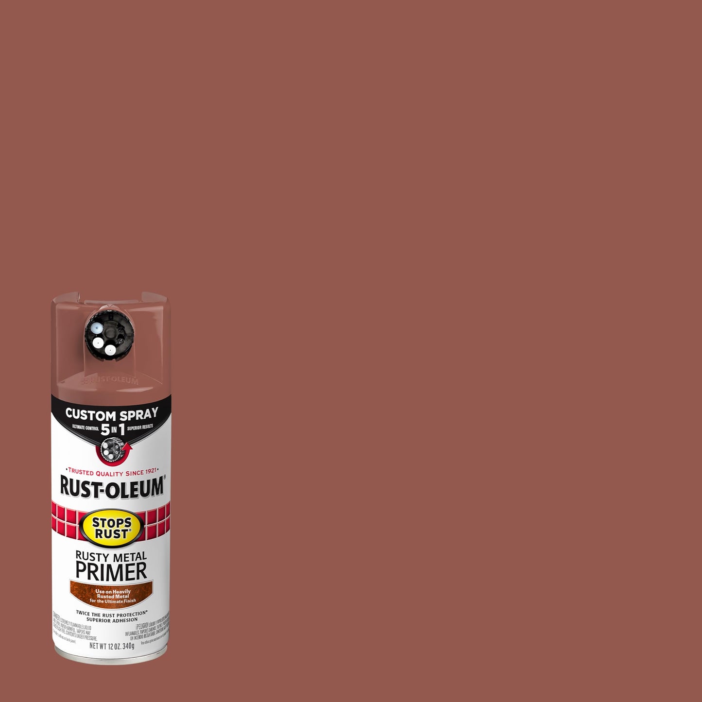 Rust-Oleum 7769830 Stops Rust Rusty Metal primer Spray, 12 oz, Flat Brown