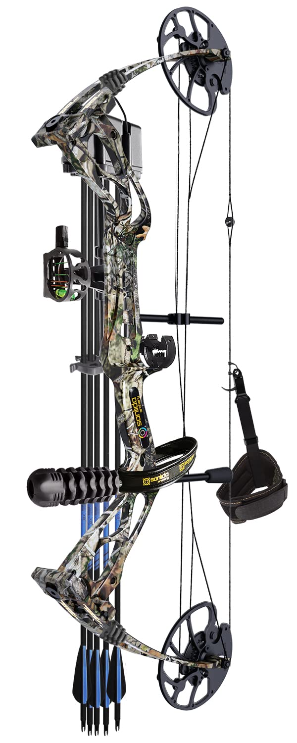 Sanlida Archery Dragon X8 RTH Compound Bow Package for Adults and Teens,18”-31” Draw Length,0-70 Lbs Draw Weight,up to IBO 310 fps,No Bow Press Needed,Limbs Made in USA,Limited Life-time Warranty