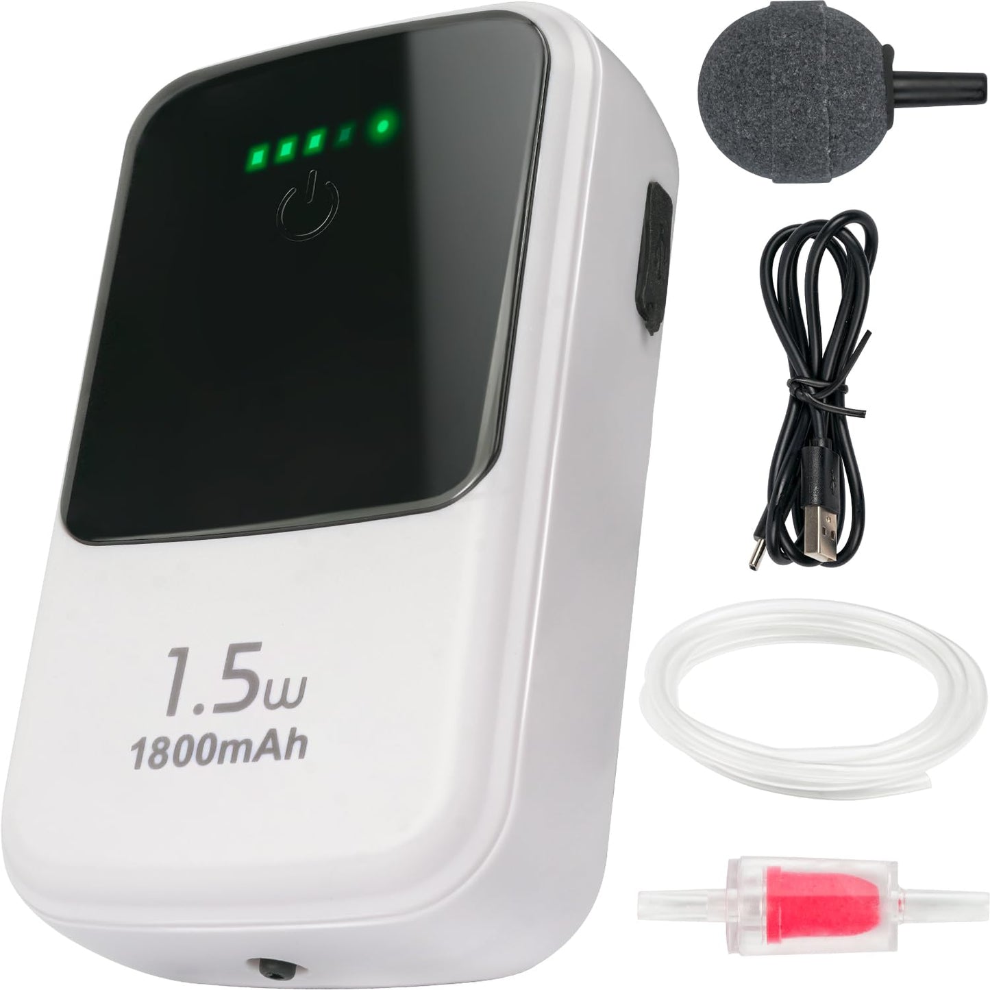Ghosthorn Silent Dual Operating Mode Rechargeable Aerator for Fish, Large Capacity Aquarium Air Pump with Universal Clip for Most Bait Buckets