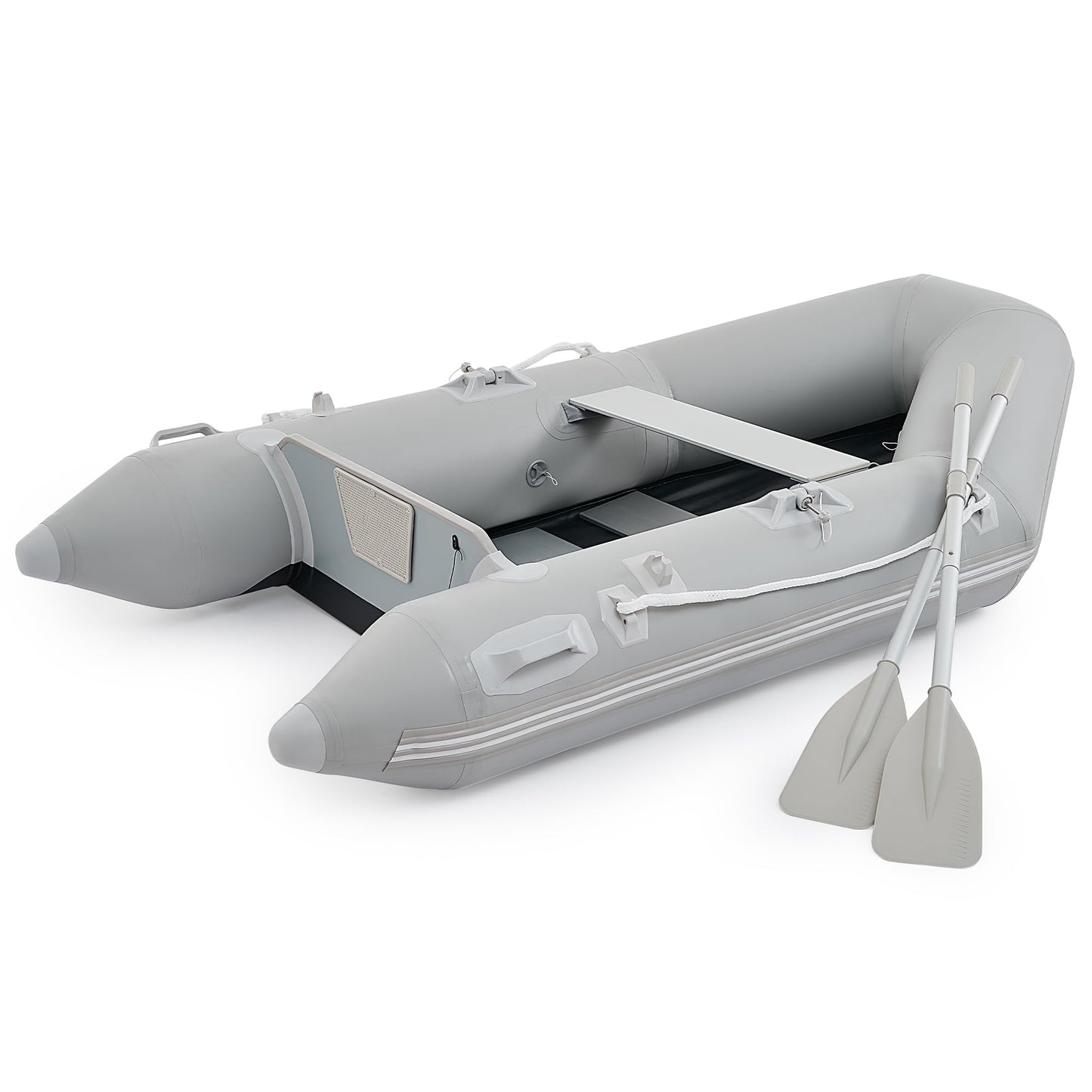CO-Z 7.5ft Heavy Duty Inflatable Boat with Aluminum Floor & Oars - 2 Person 660lb Capacity Dinghy for Fishing/Towing | Includes Pump & Transom for Kayak, Lake & Ocean