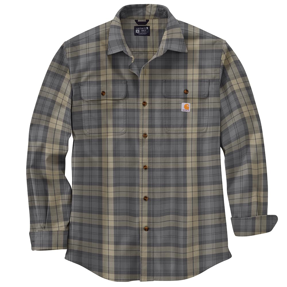Carhartt Men's Loose Fit Heavyweight Flannel Long Sleeve Plaid Shirt